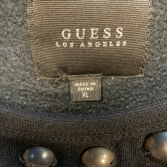 Guess Sweatshirt Round Studs Open Shoulder Banded L/S XL - Picture 2 of 10